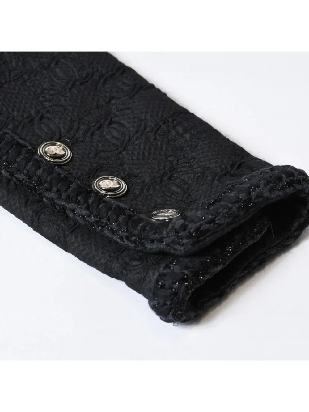 Chanel Tweed Jacket CC Logo Black